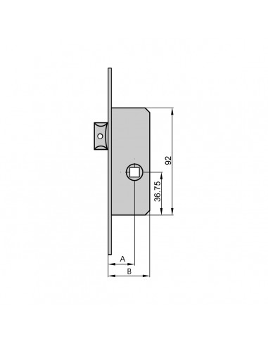 CERRADURA SOLO PICAPORTE ACCION MANILLA FRONTAL INOX REF 196R35/6