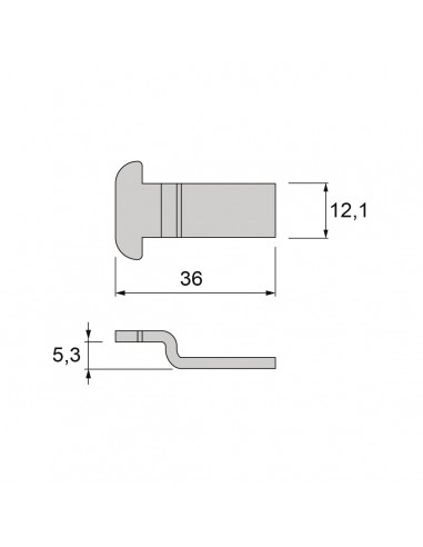 GANCHO PARA CIERRE FENIX Y DRACO  D 5,3MM/L 36MM INOX  REF 03072