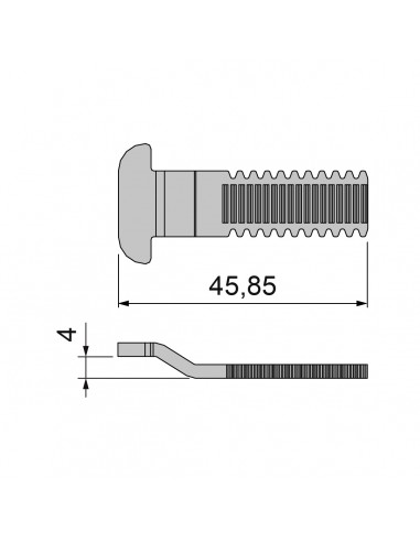 GANCHO PARA CIERRE TITAN, FENIX Y DRACO  D 4MM/L 45,85MM INOX  REF 03153