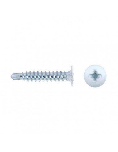 TORNILLO CET PUNTA BROCA REDUCIDA CABEZA EXTRAPLANA IMPRONTA PH  4,2X23 LACADO BLANCO  250 UDS/C 